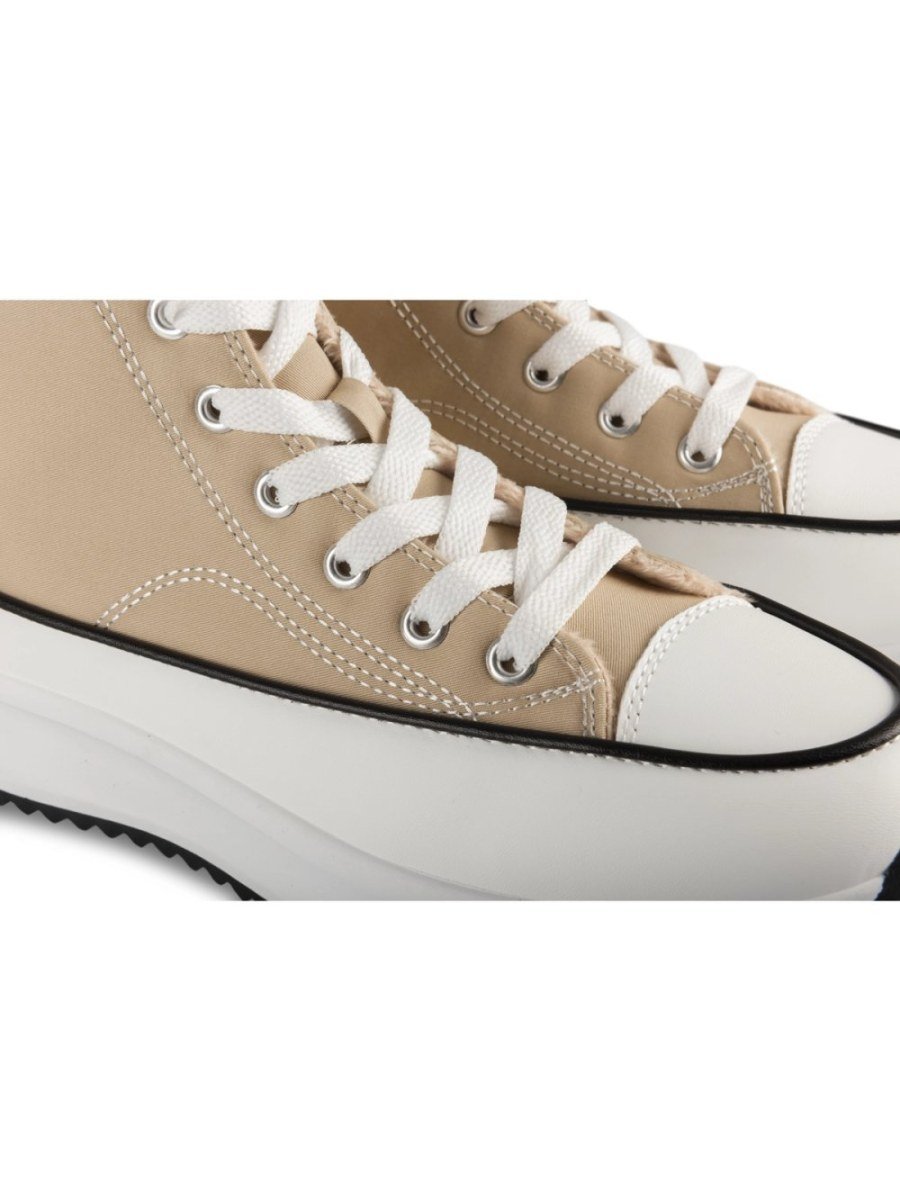 Baskets montantes plateforme en toile beige