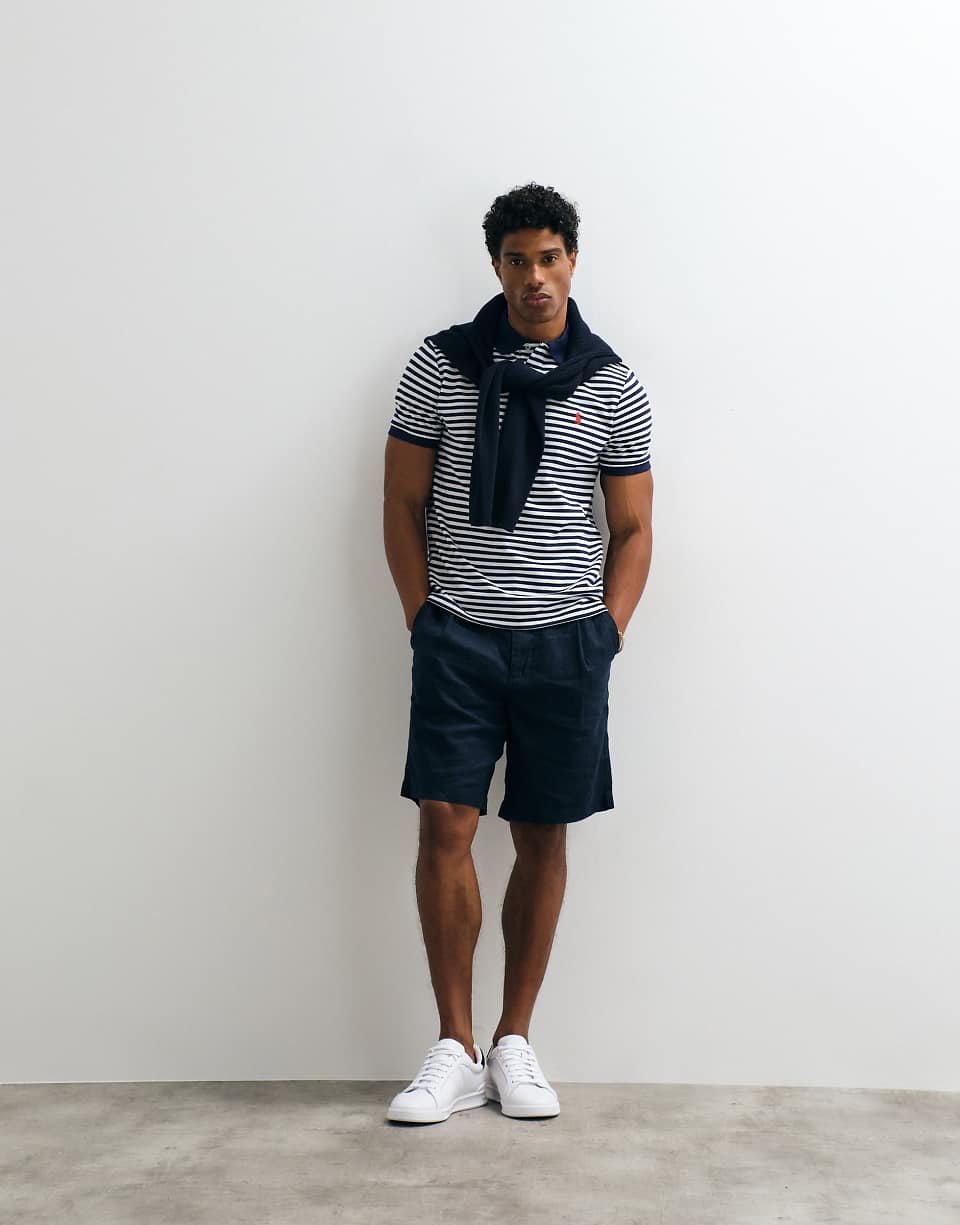 Polo slim custom fit b kmam qsar w khtout - Koh7li