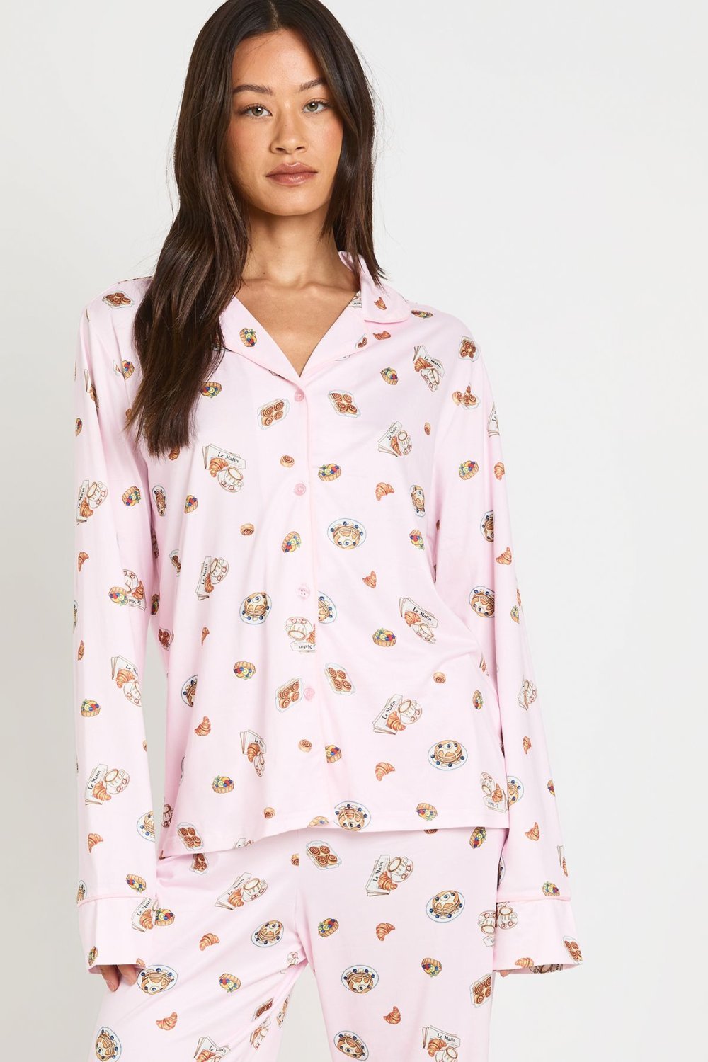 Pyjama haut et pantalon imprimé petit-déjeuner - Tall