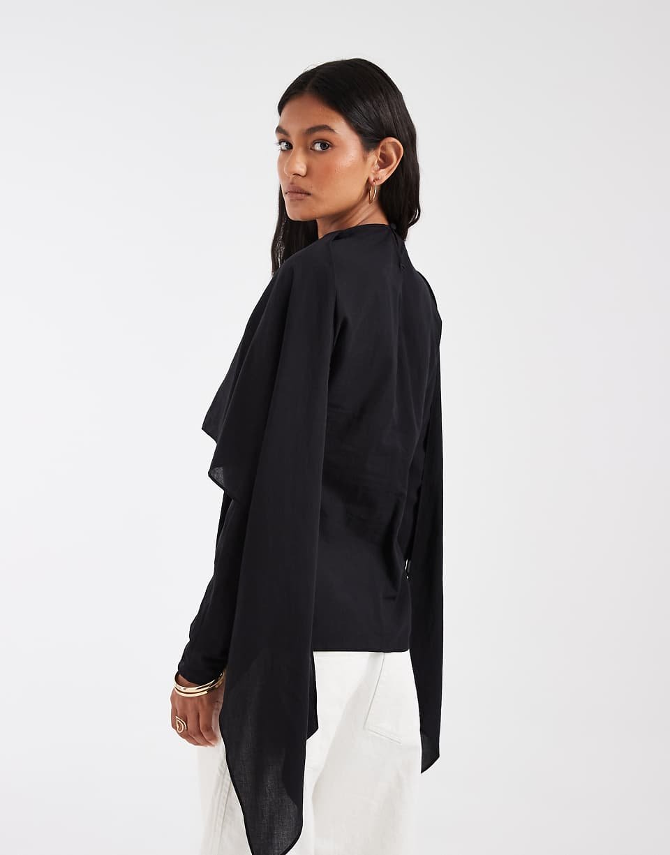 Blouse f mousseline transparente b détail foulard - Kahla