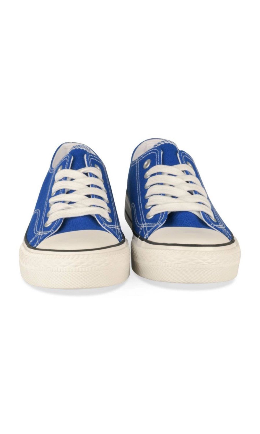 Blue canvas low-top sneakers
