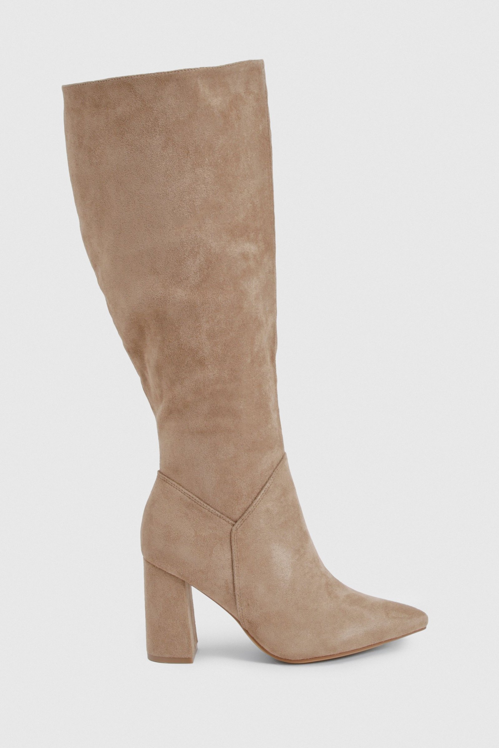 Bottes hautes - Beige - Pied large