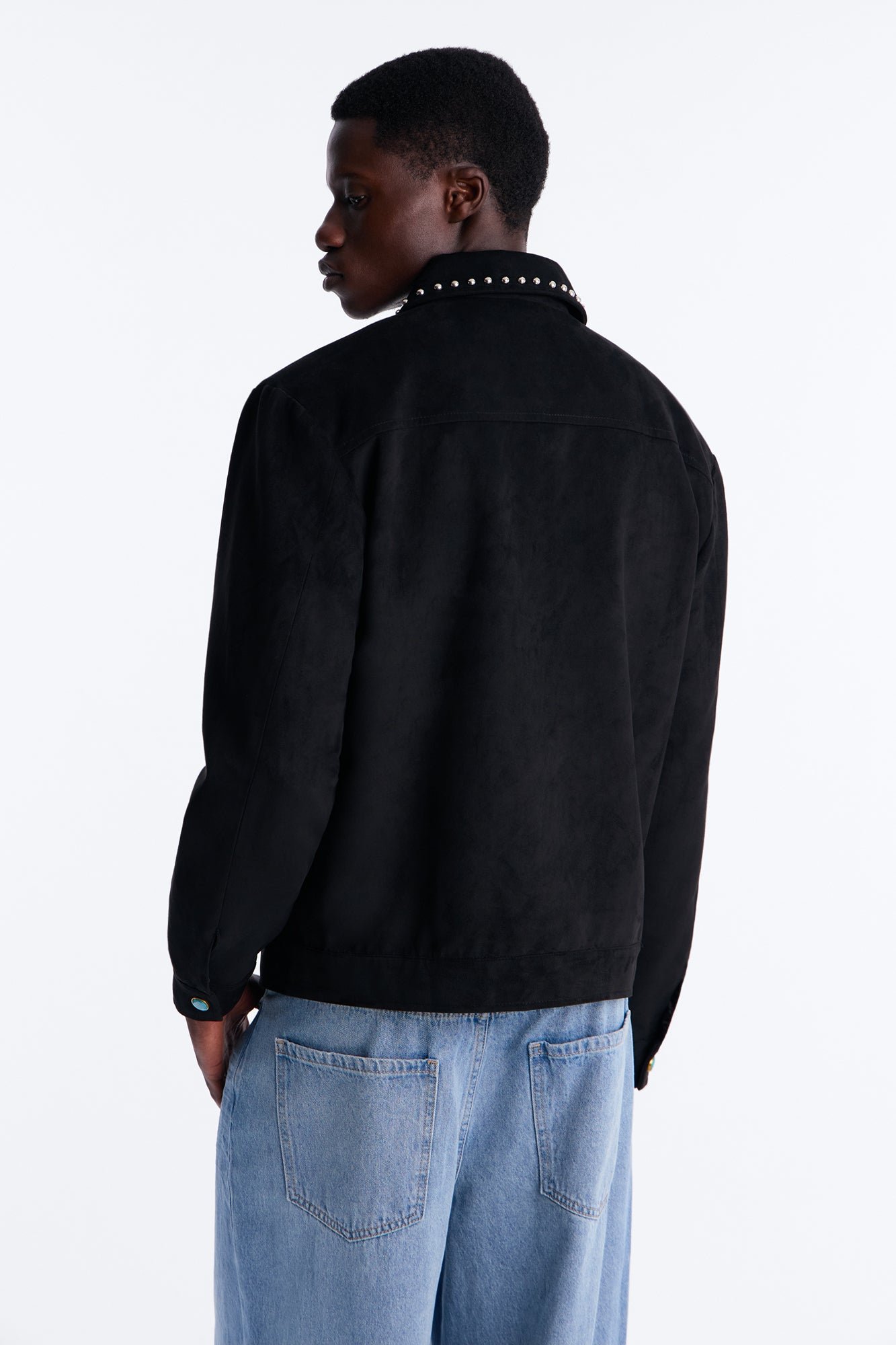 Veste trucker microsuède b clous