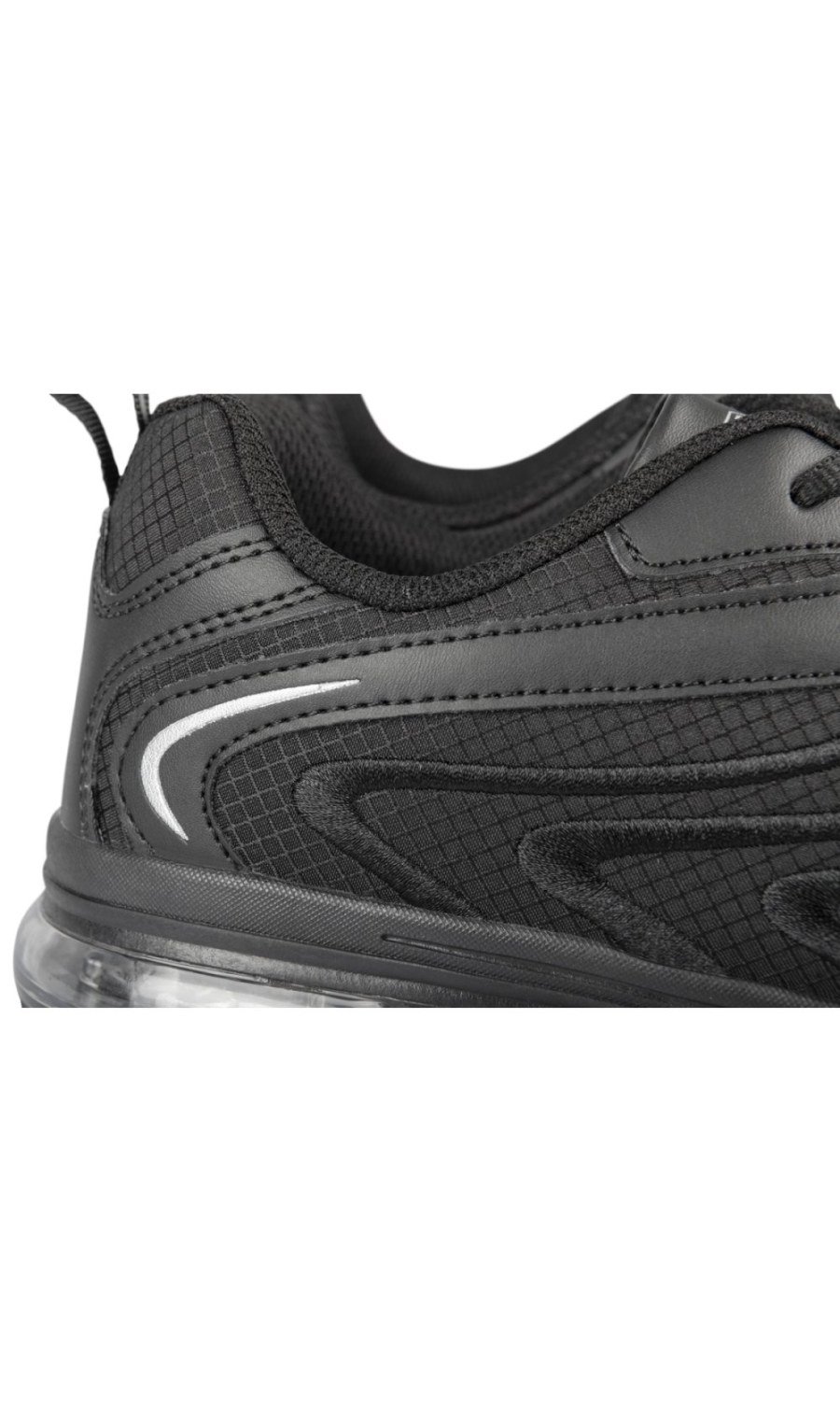 Black wave-print sneakers with air bubble sole