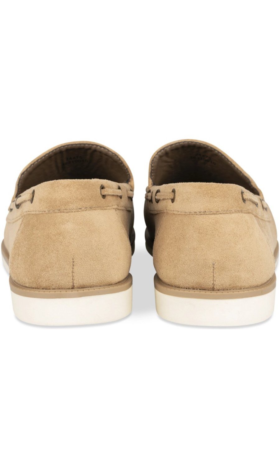 Beige bow loafers with white sole