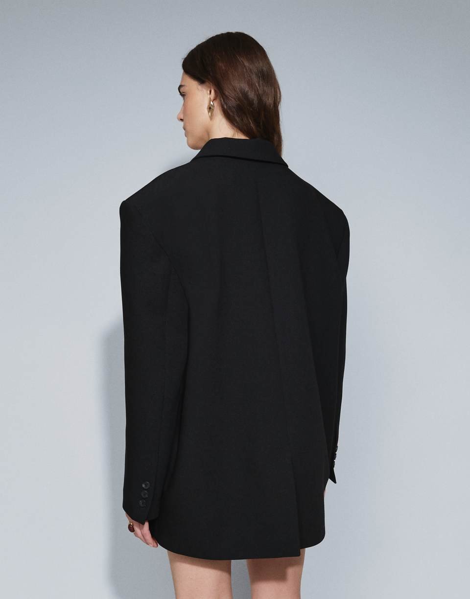 Blazer ajusté super oversize croisé noir