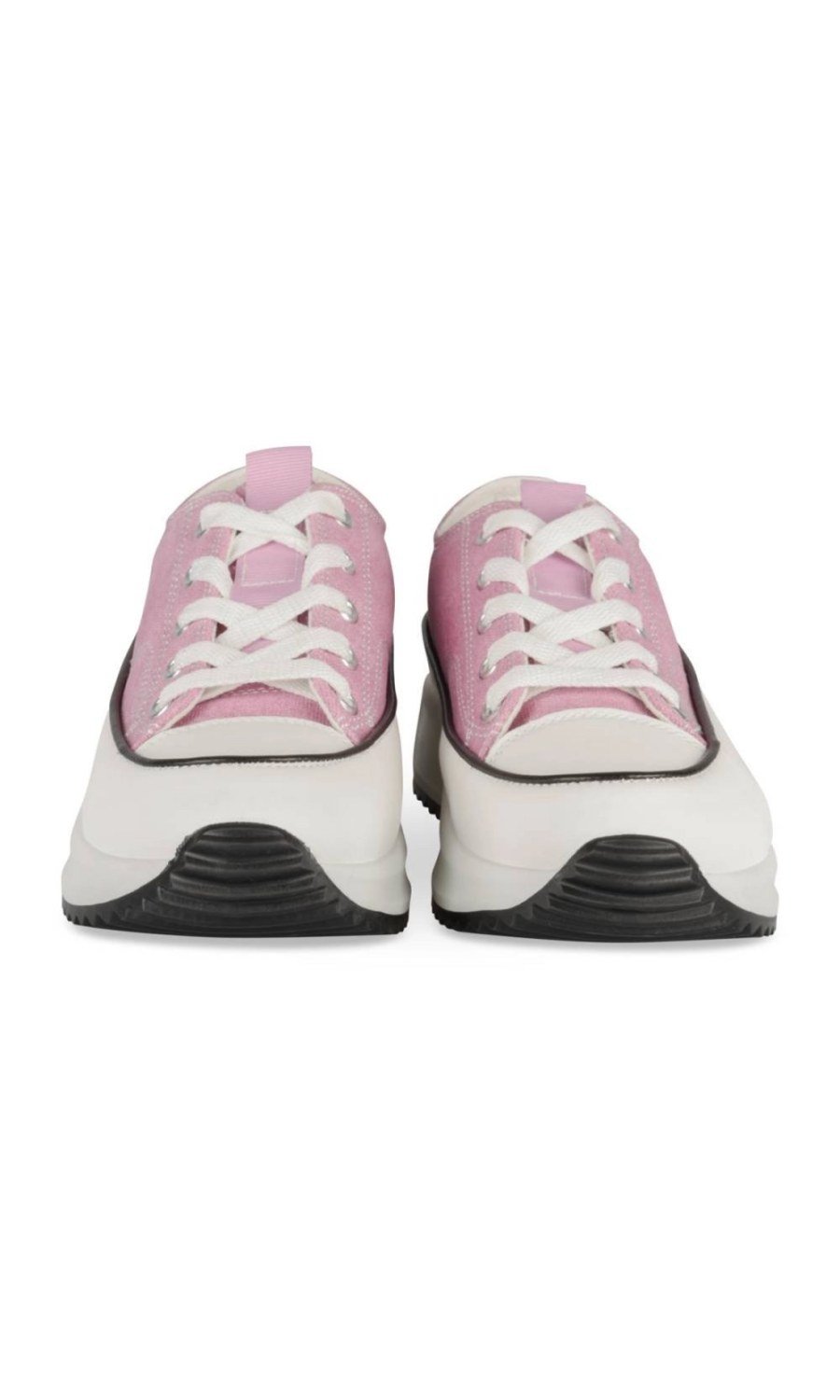 Purple canvas cleated platform sneakers