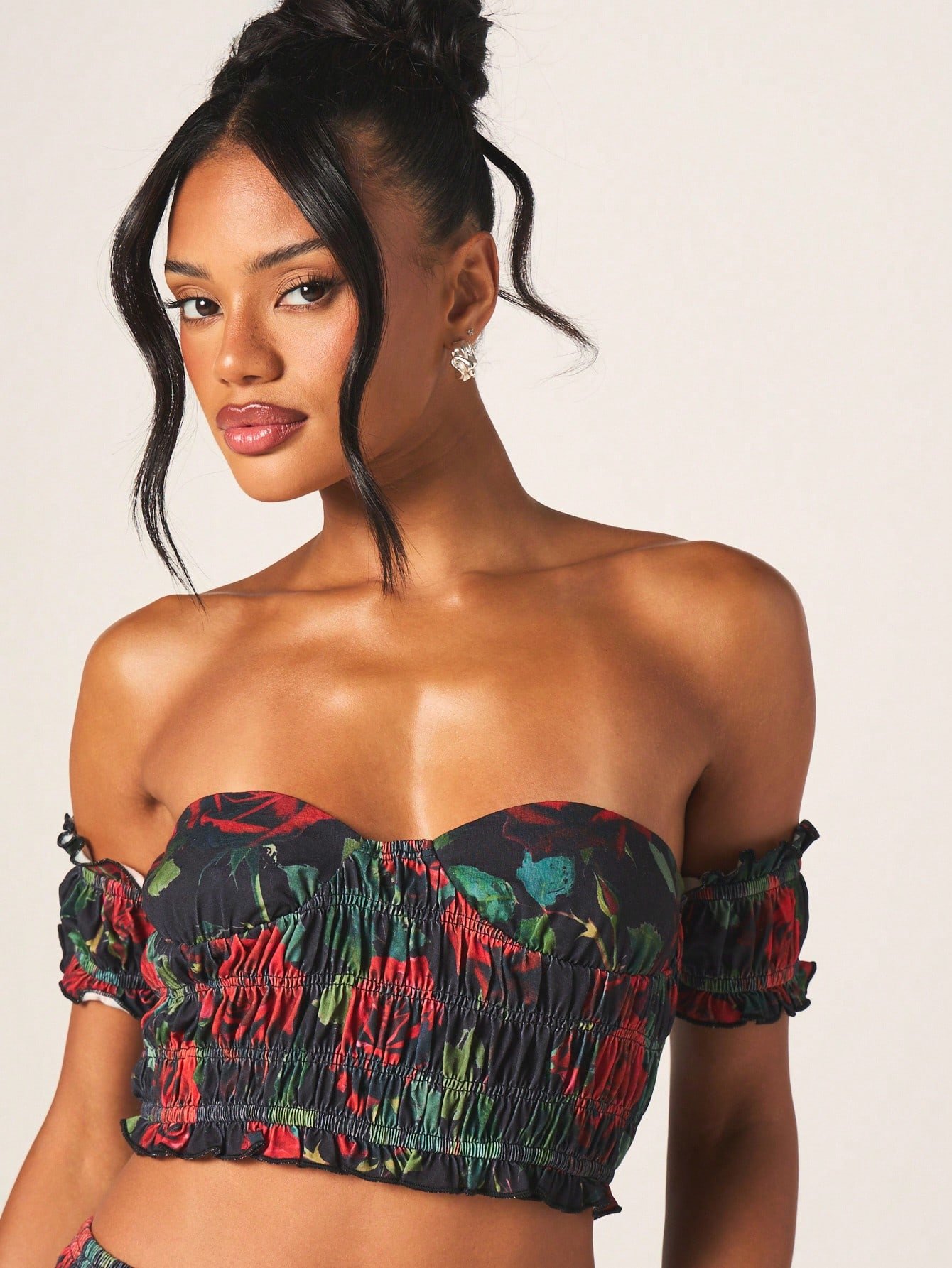 Ensemble top w short b imprimé ward froncé