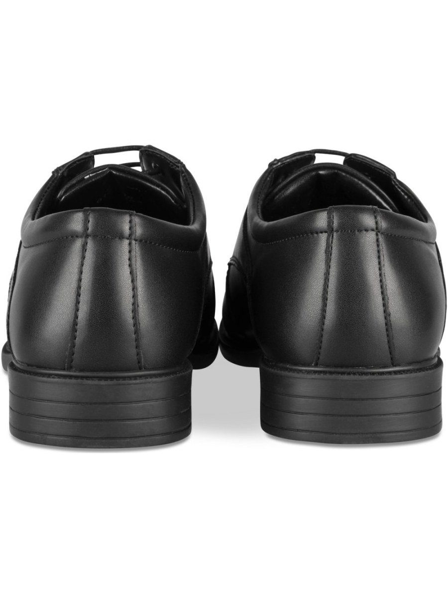 Black smooth stitched derbies