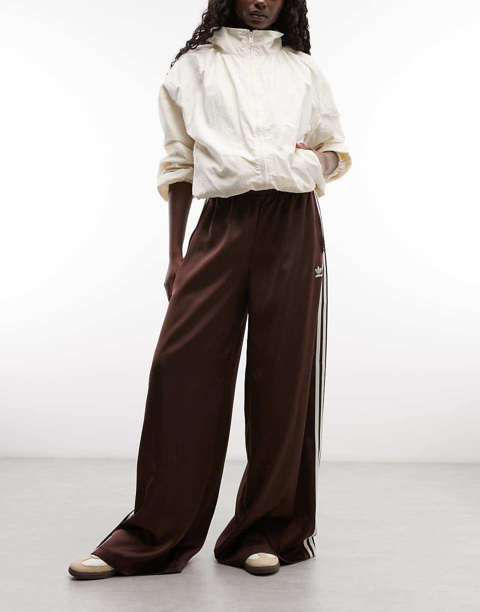 Pantalon de jogging ample en satin - Marron