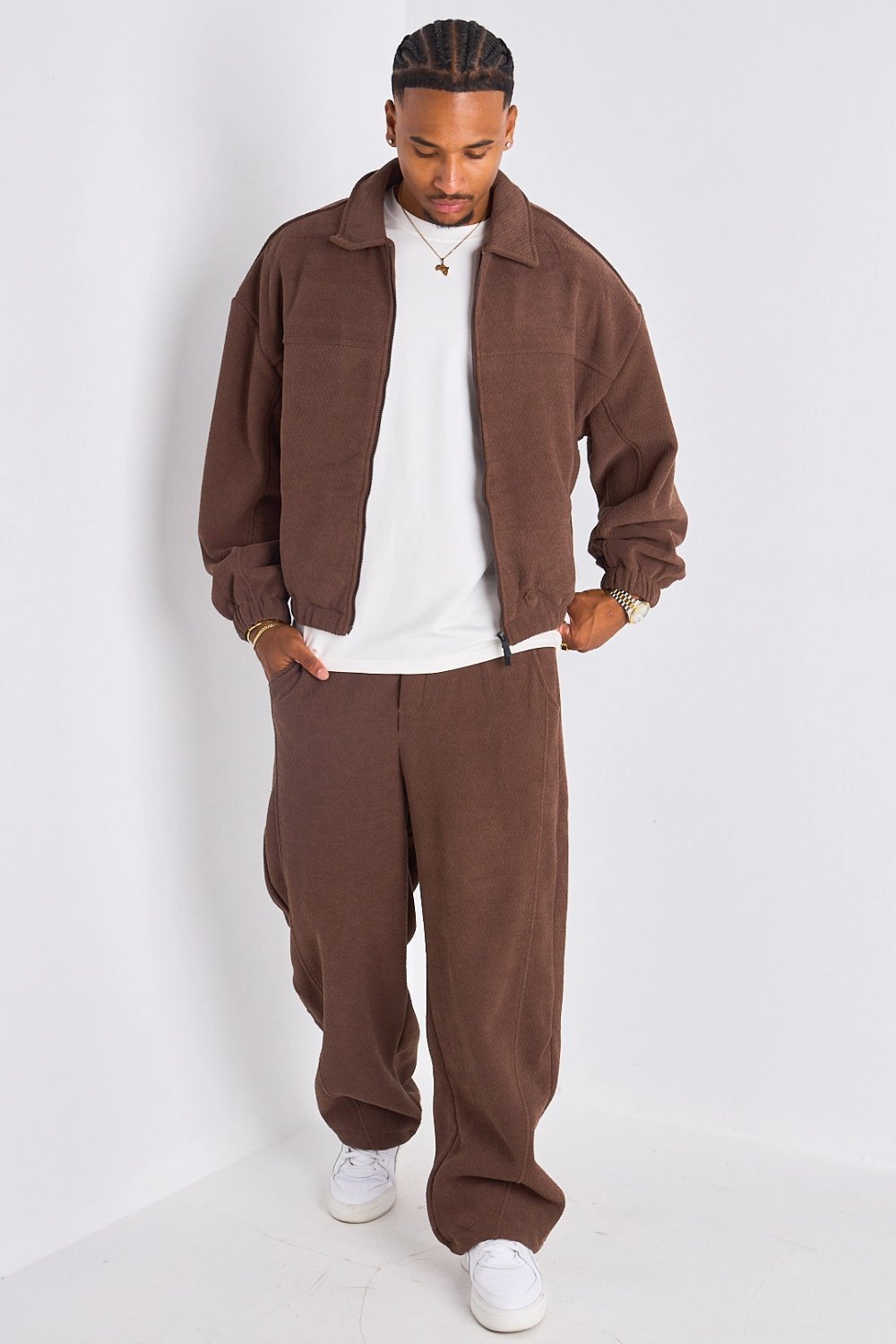 Survêtement veste b zip w jogging marron