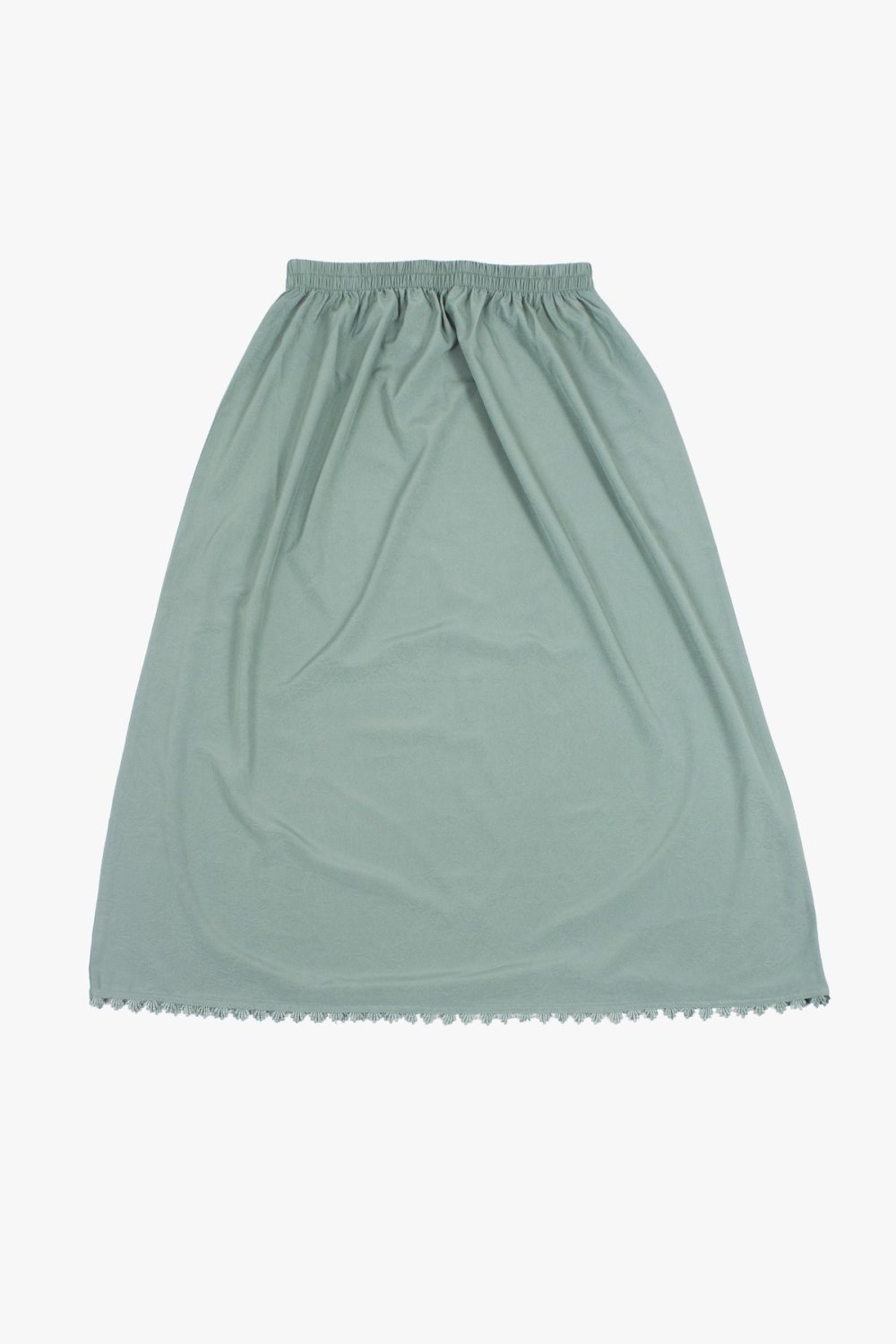 Jupe longue en crêpe à ourlet dentelle - Vert d'eau