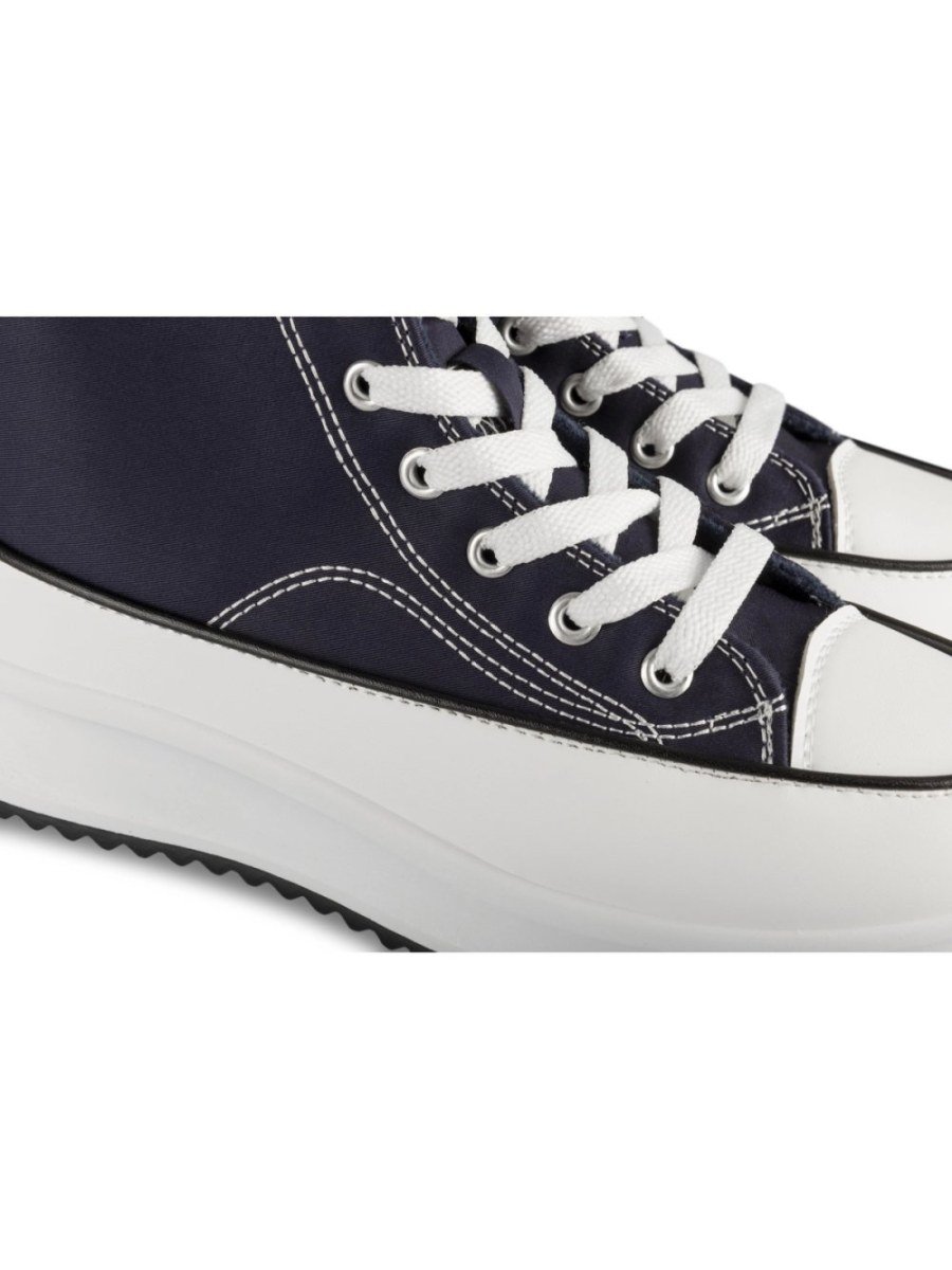 Navy high-top platform sneakers