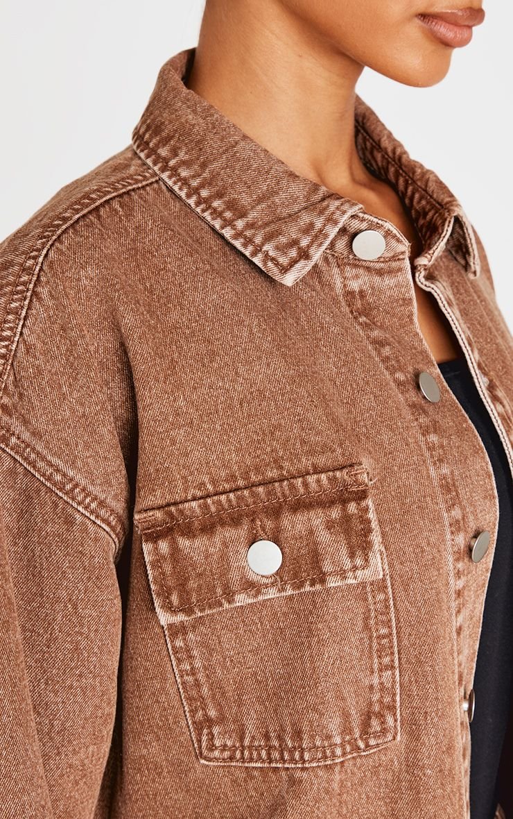 Oversized longline denim jacket - Petite
