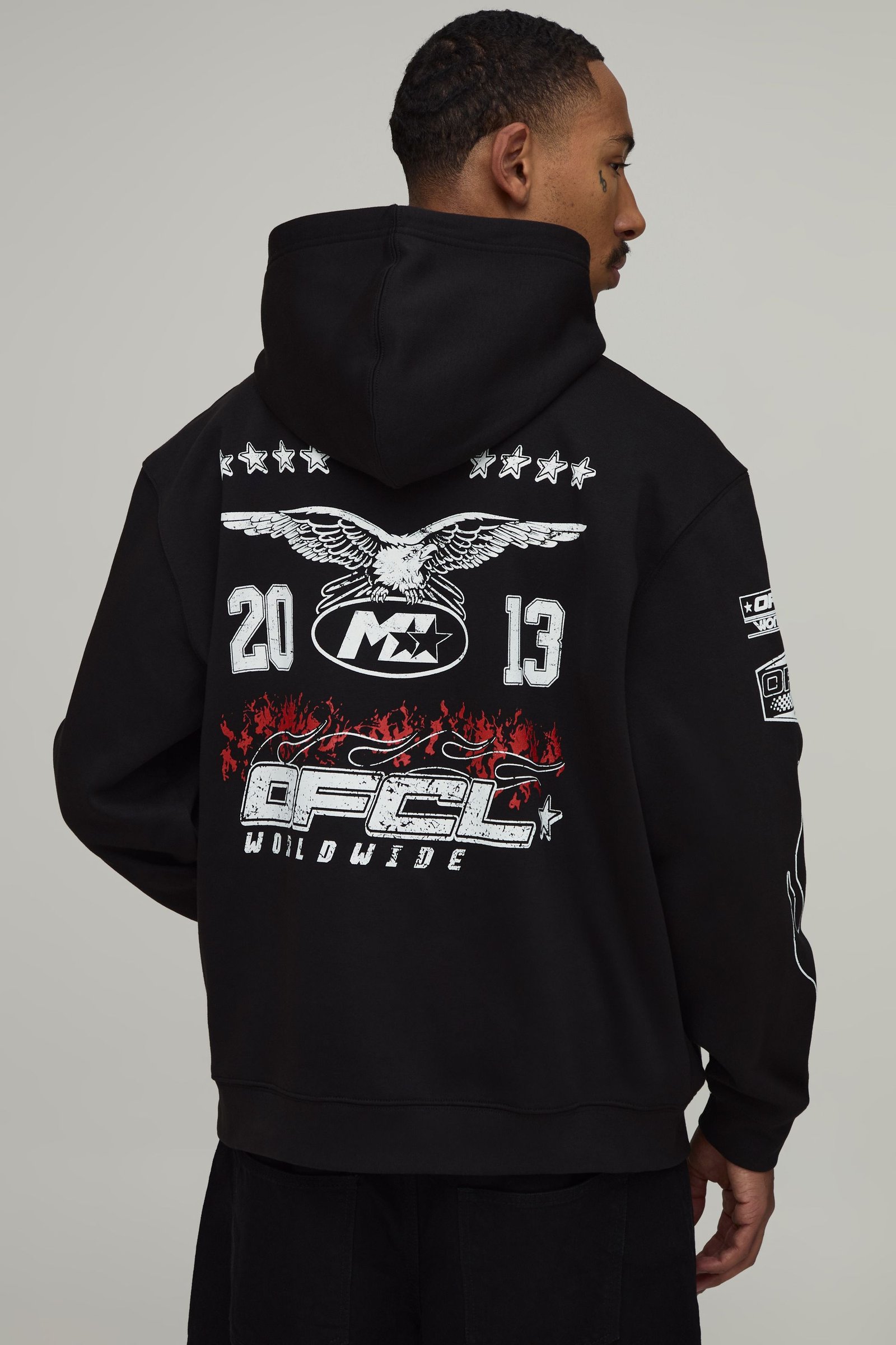 Sweat b capuche oversize b graphisme moto - K7el