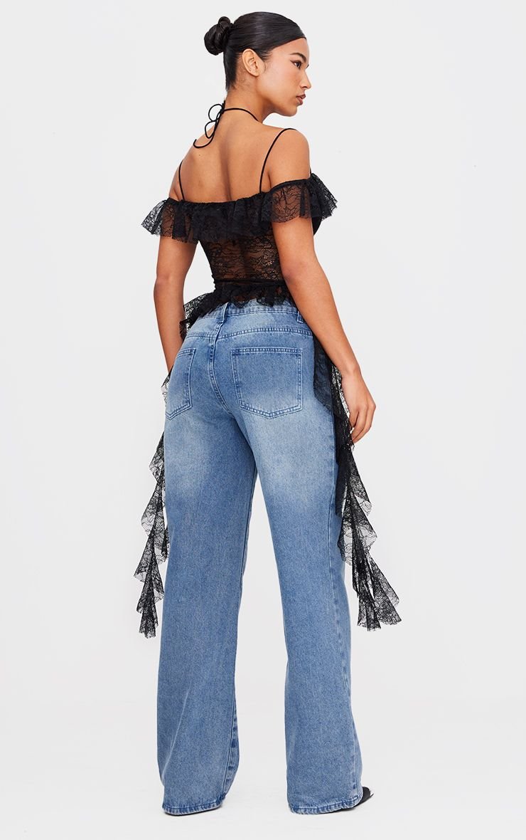 Haut twil f dentelle b volants w col licou