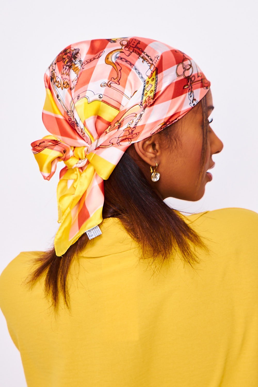Foulard mrebba3 satiné b carreaux rose w sfer