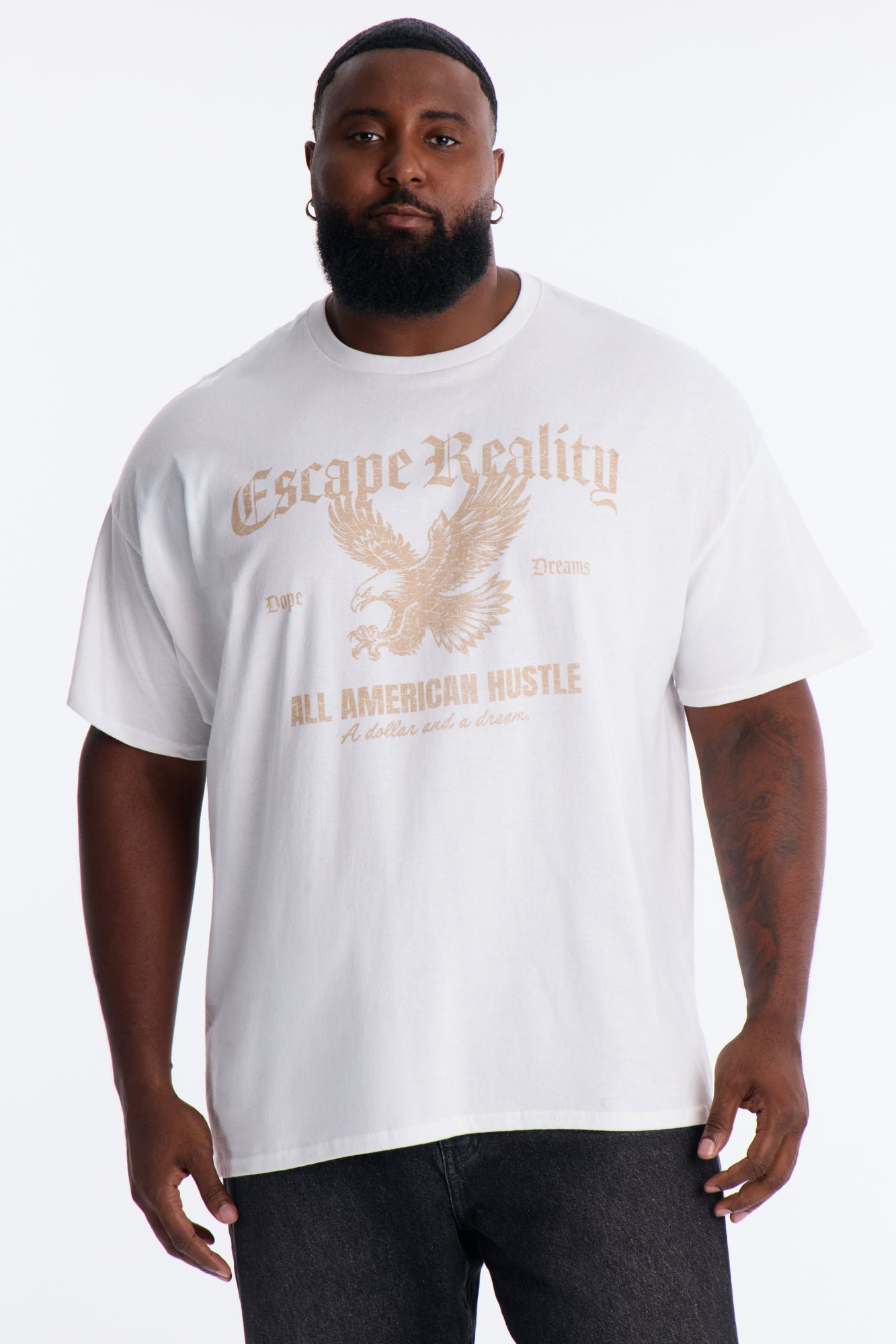T-shirt oversize b tba3a All American Hustle