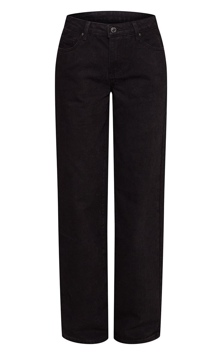 Black high-waisted wide leg jeans - Tall