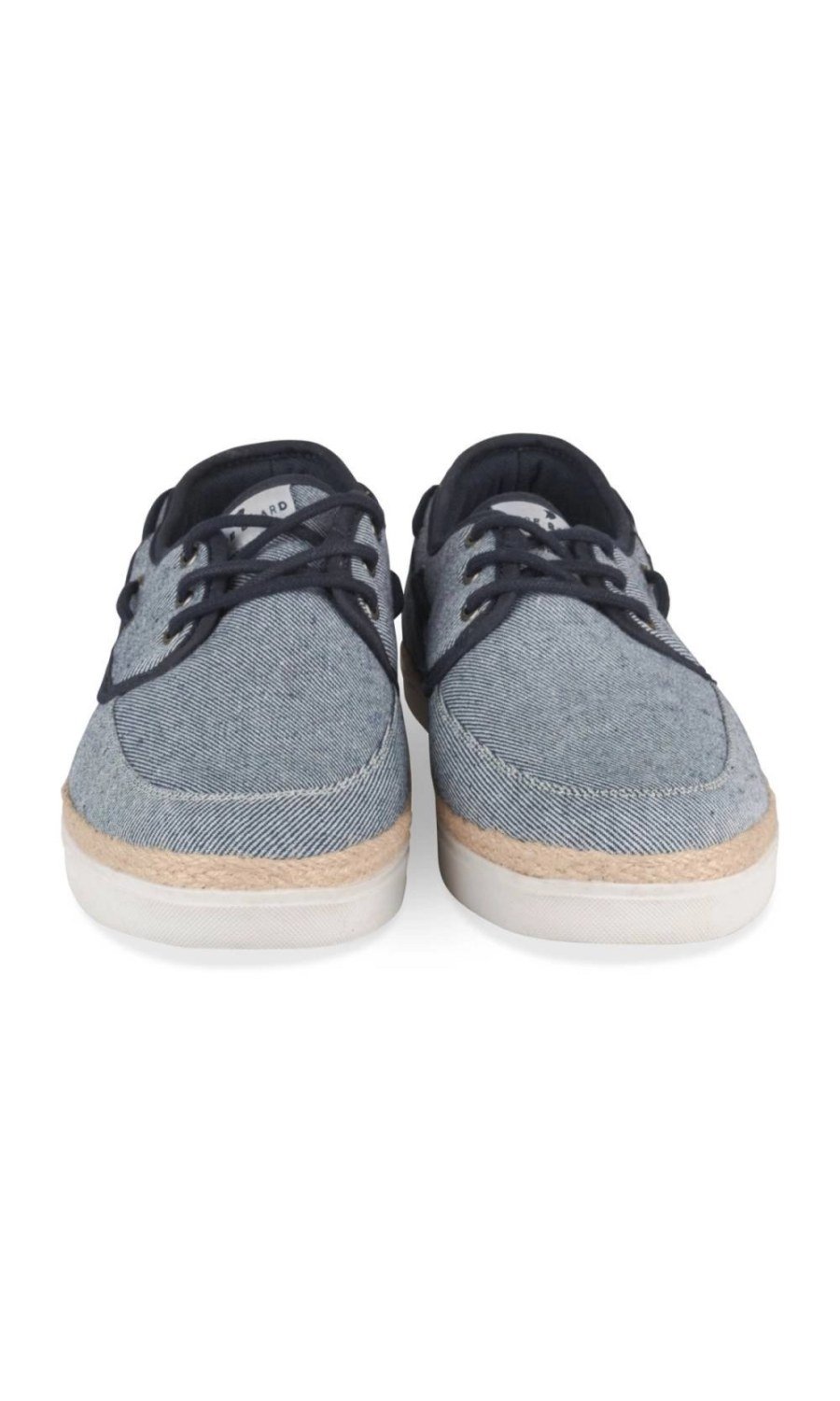 Chaussures bateau toile chinée bleu clair