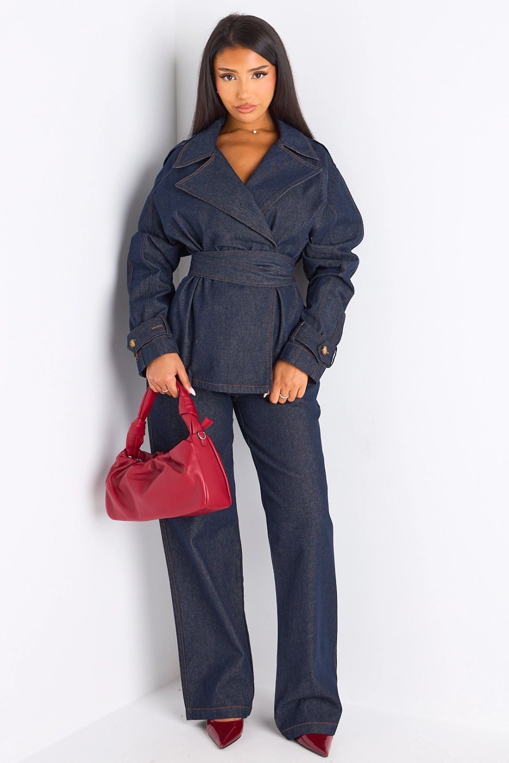 Ensemble veste w pantalon jean brut