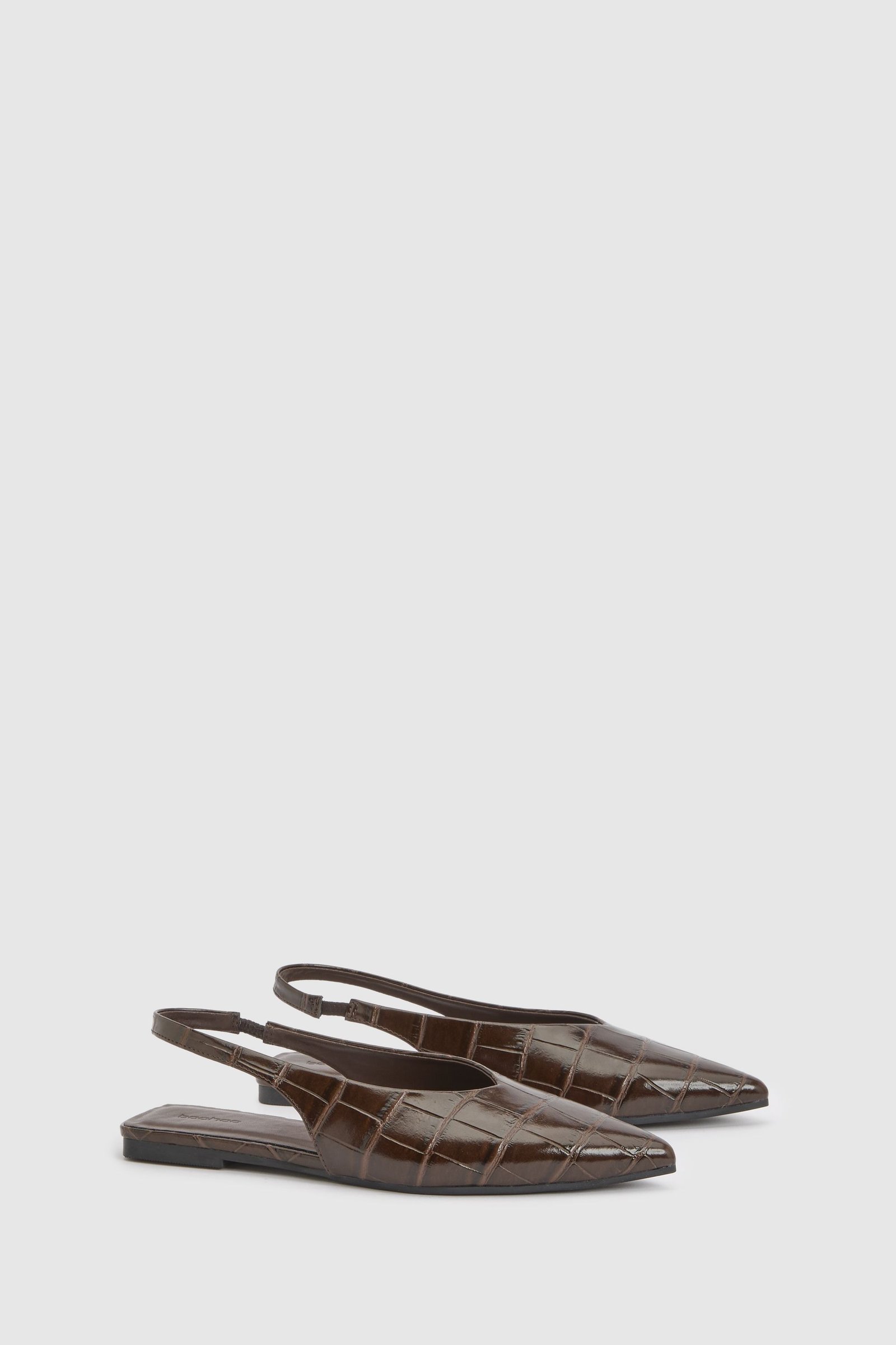 Ballerines pointues effet croco b bride