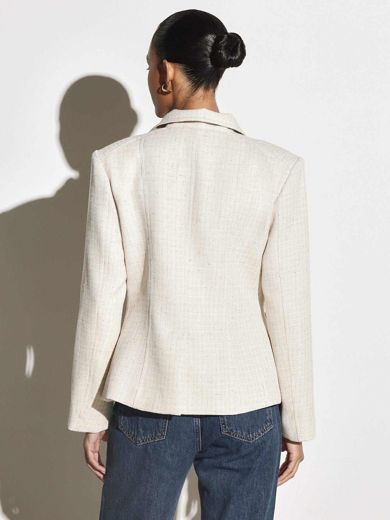 Veste blazer b zip w poches plaquées