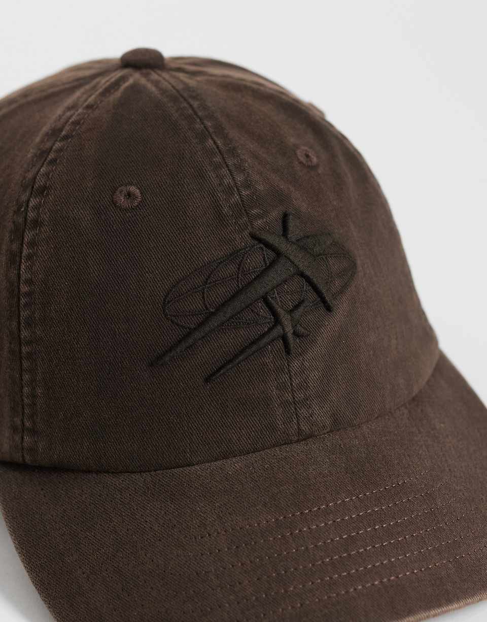 Washed brown graphic cap