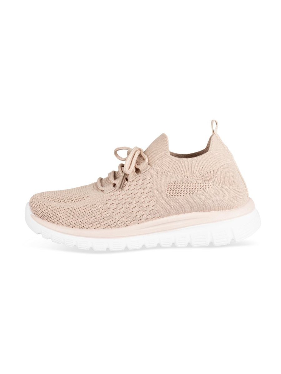 Powder pink knit sneakers