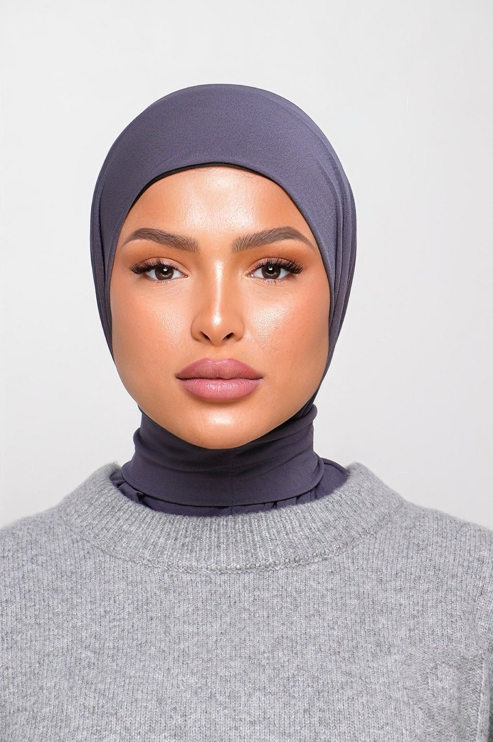 Button-up hijab underscarf - Slate grey