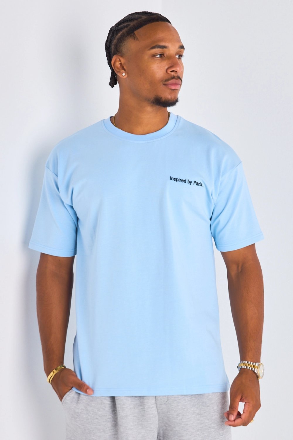 T-shirt wase3 mtbou3 « inspired by paris » bleu clair