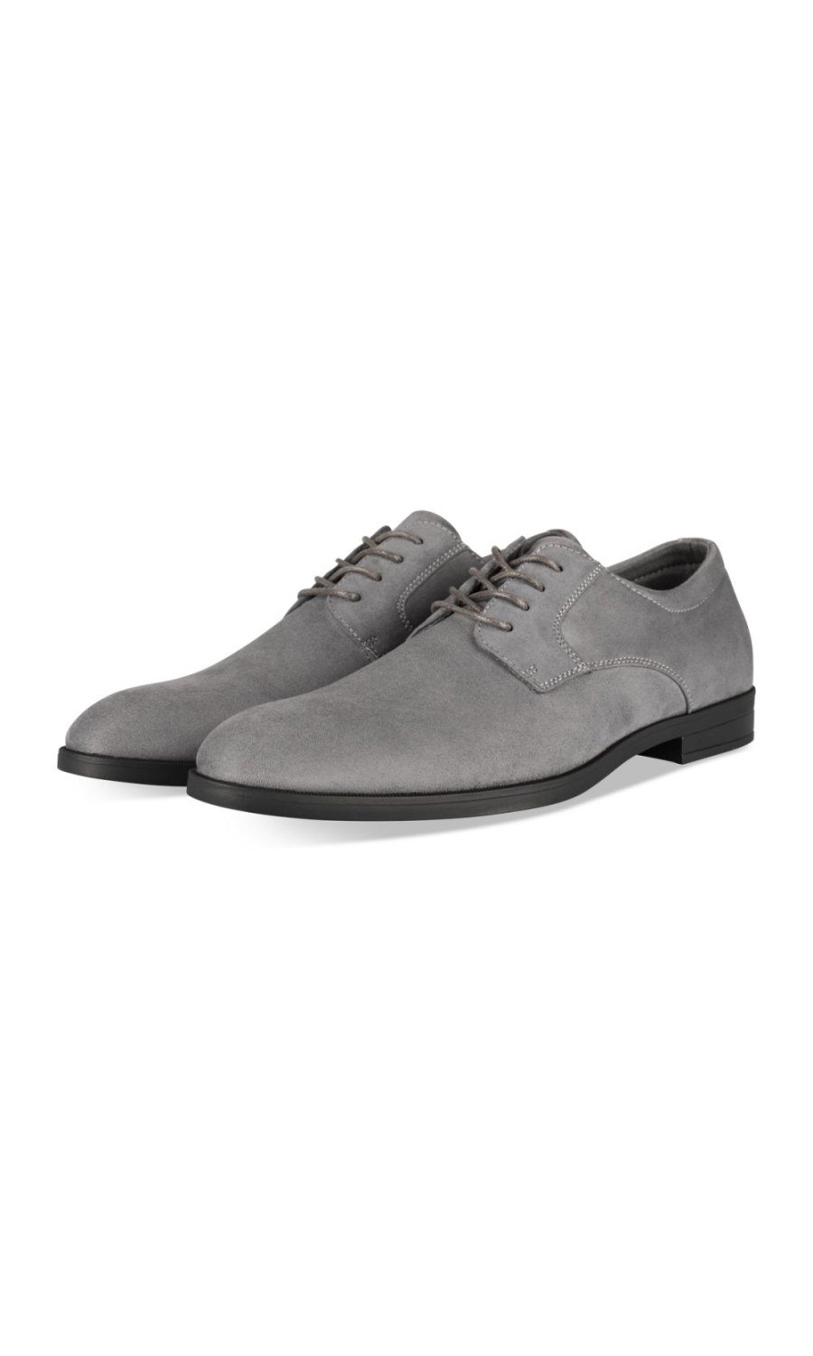 Derbies aspect suédine petit talon gris
