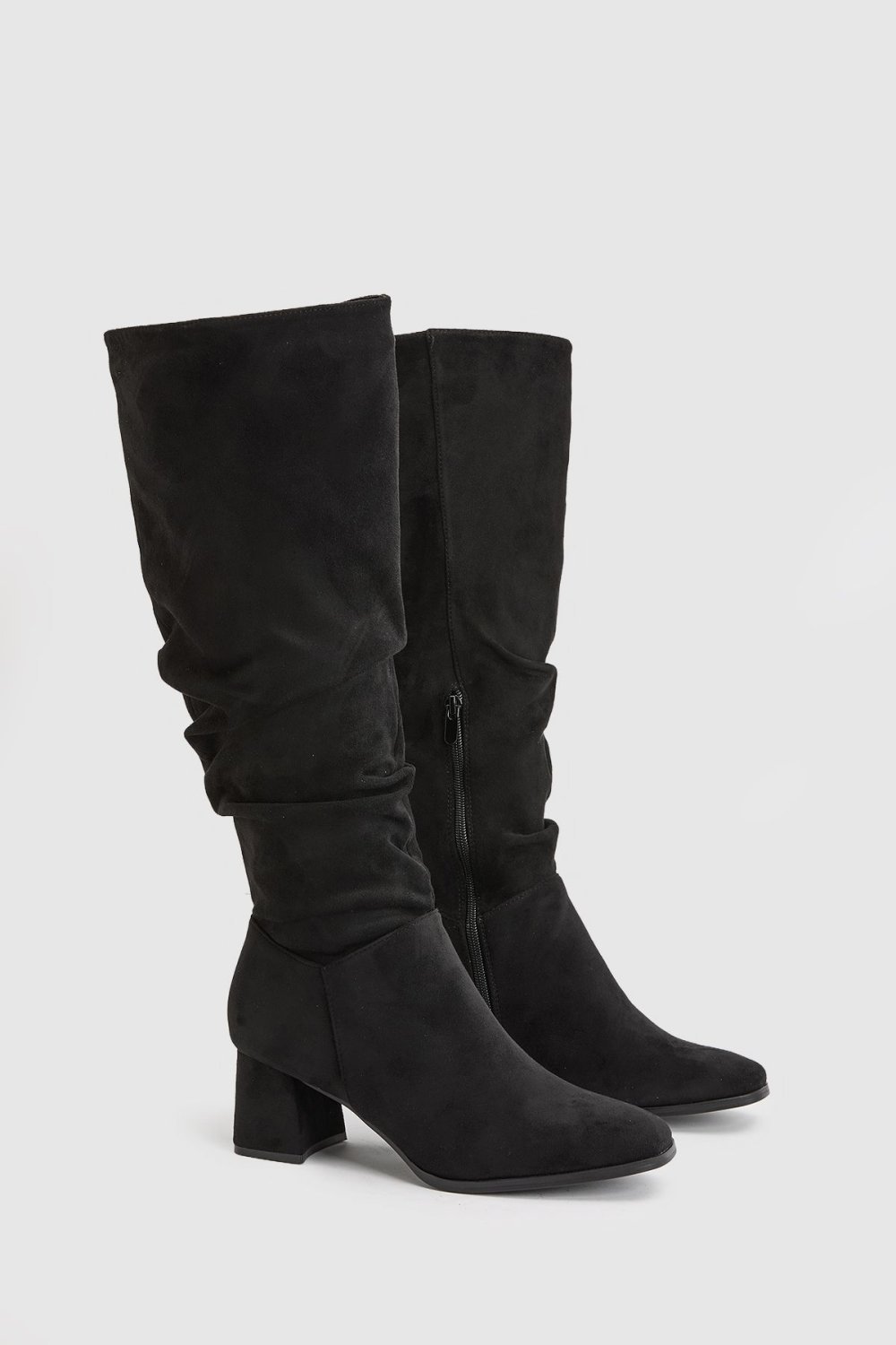 Slouchy faux suede knee-high boots