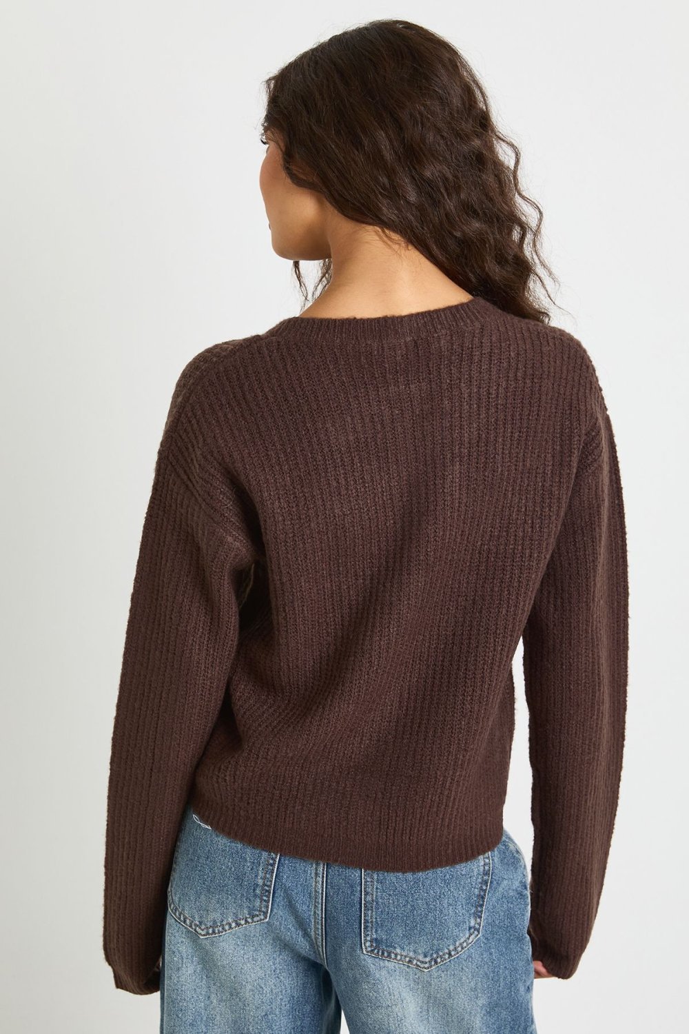 Cardigan triko tkhin, chocolat