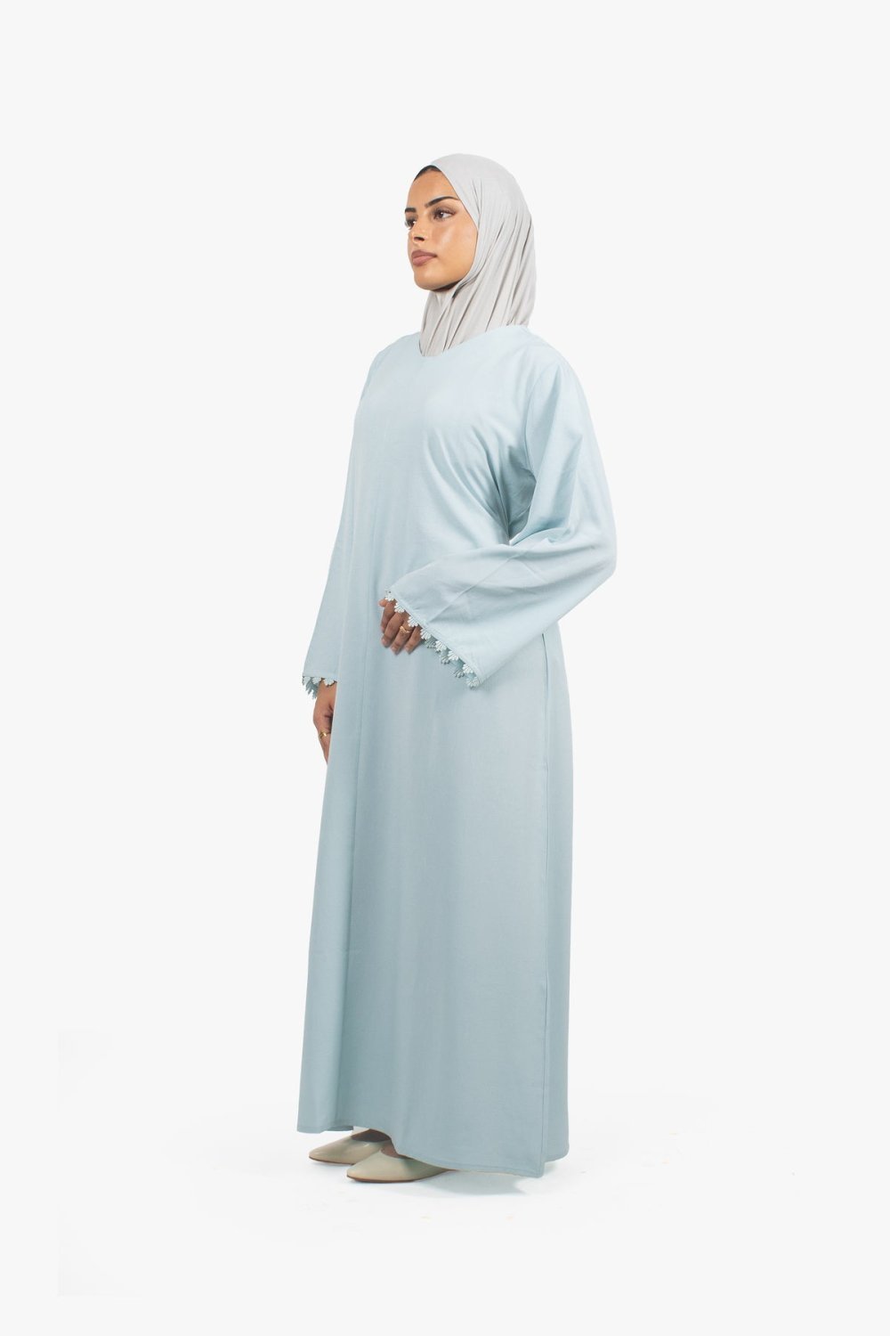 Abaya crêpe b dentelle f lkmam - Zre9 fate7