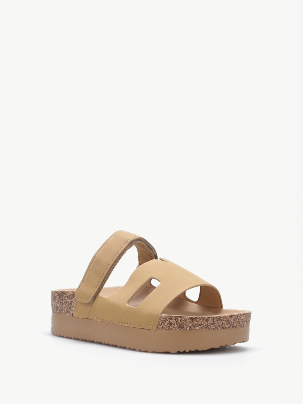 Mules b plateforme liège w scratch camel