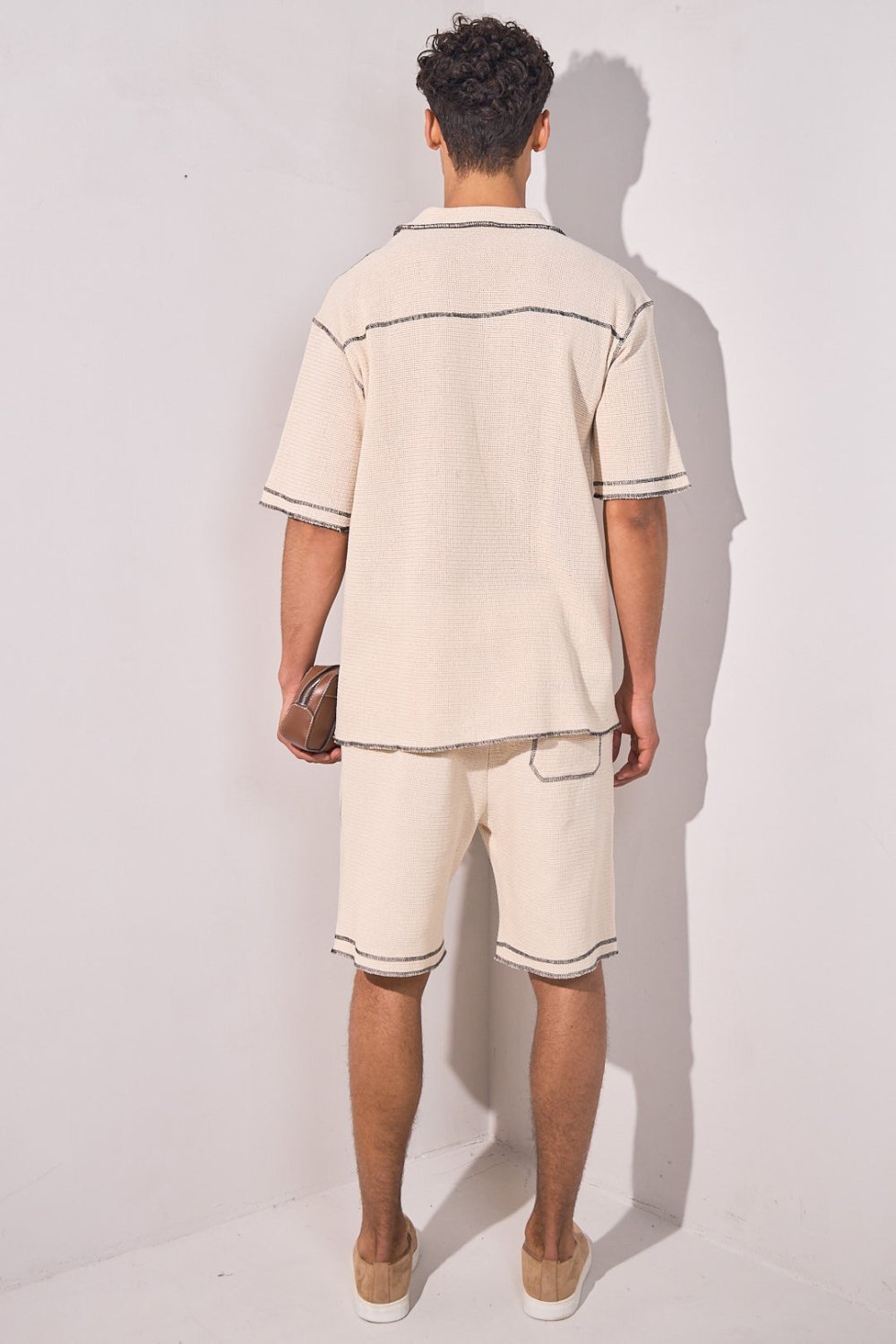 Ensemble chemise w short b khyata joj lwan beige