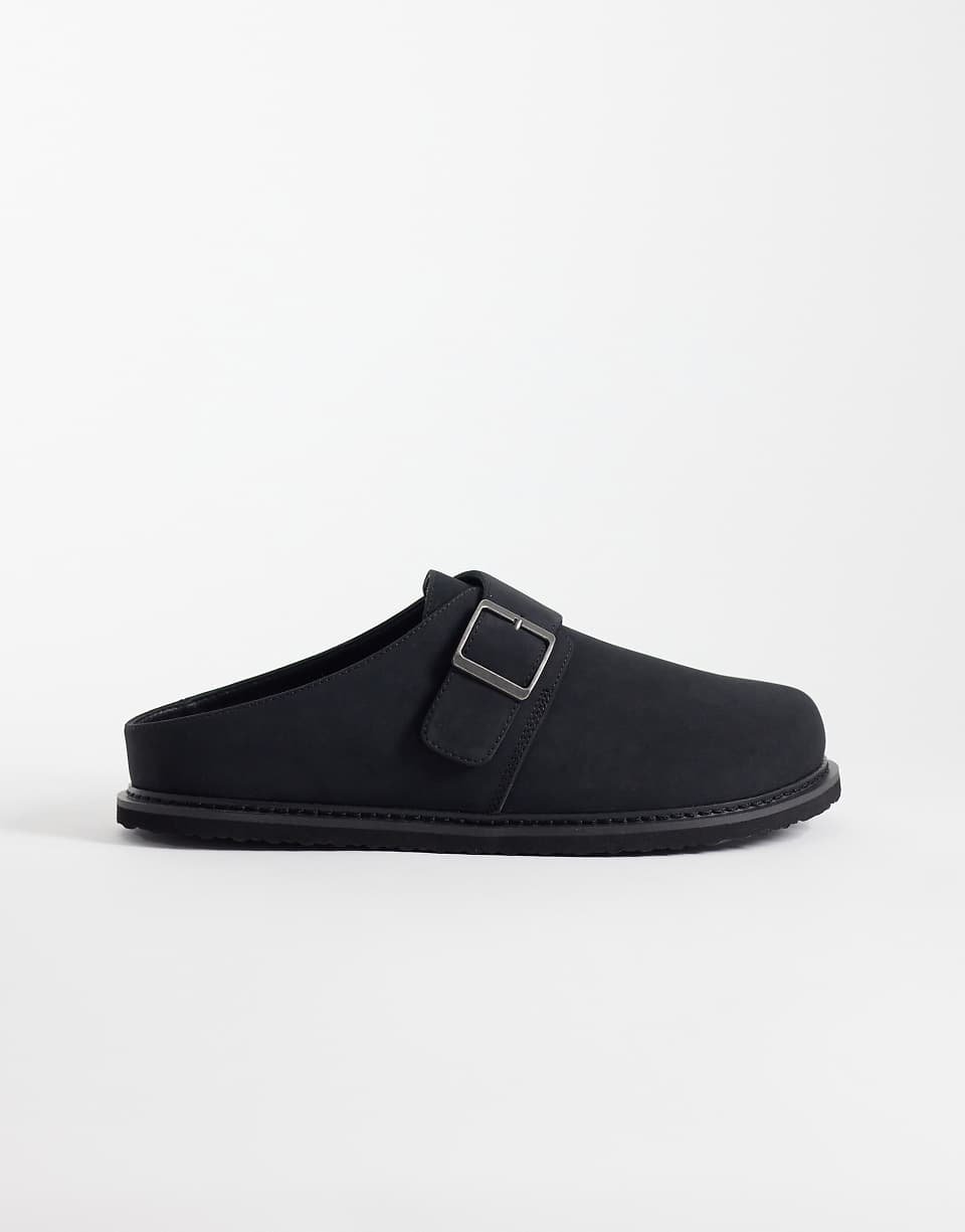 Sandales style mules avec boucle - Noir
