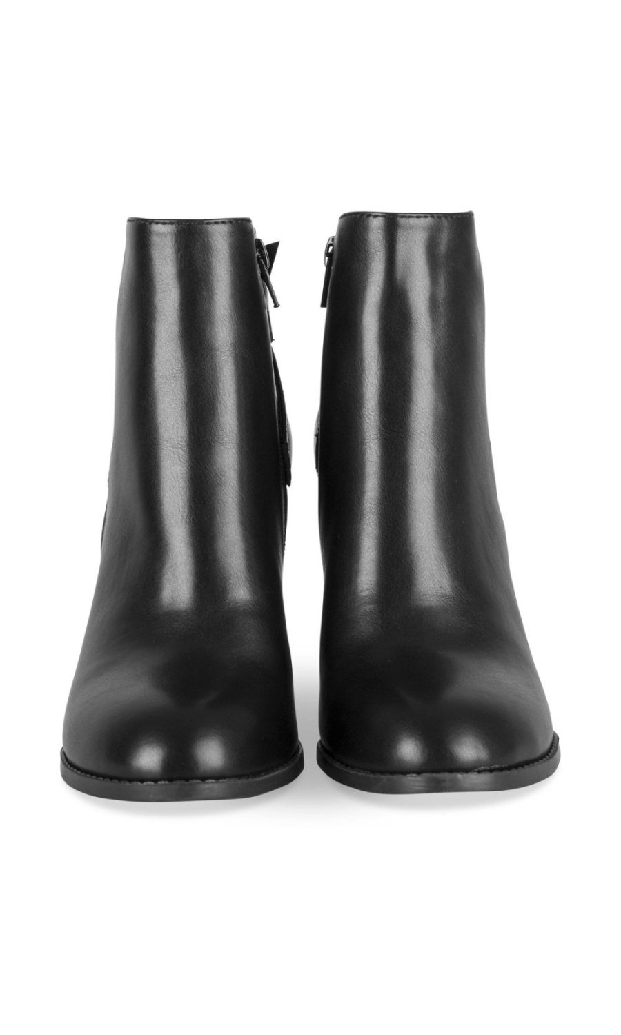 Bottines talon bloc à brides croisées noires