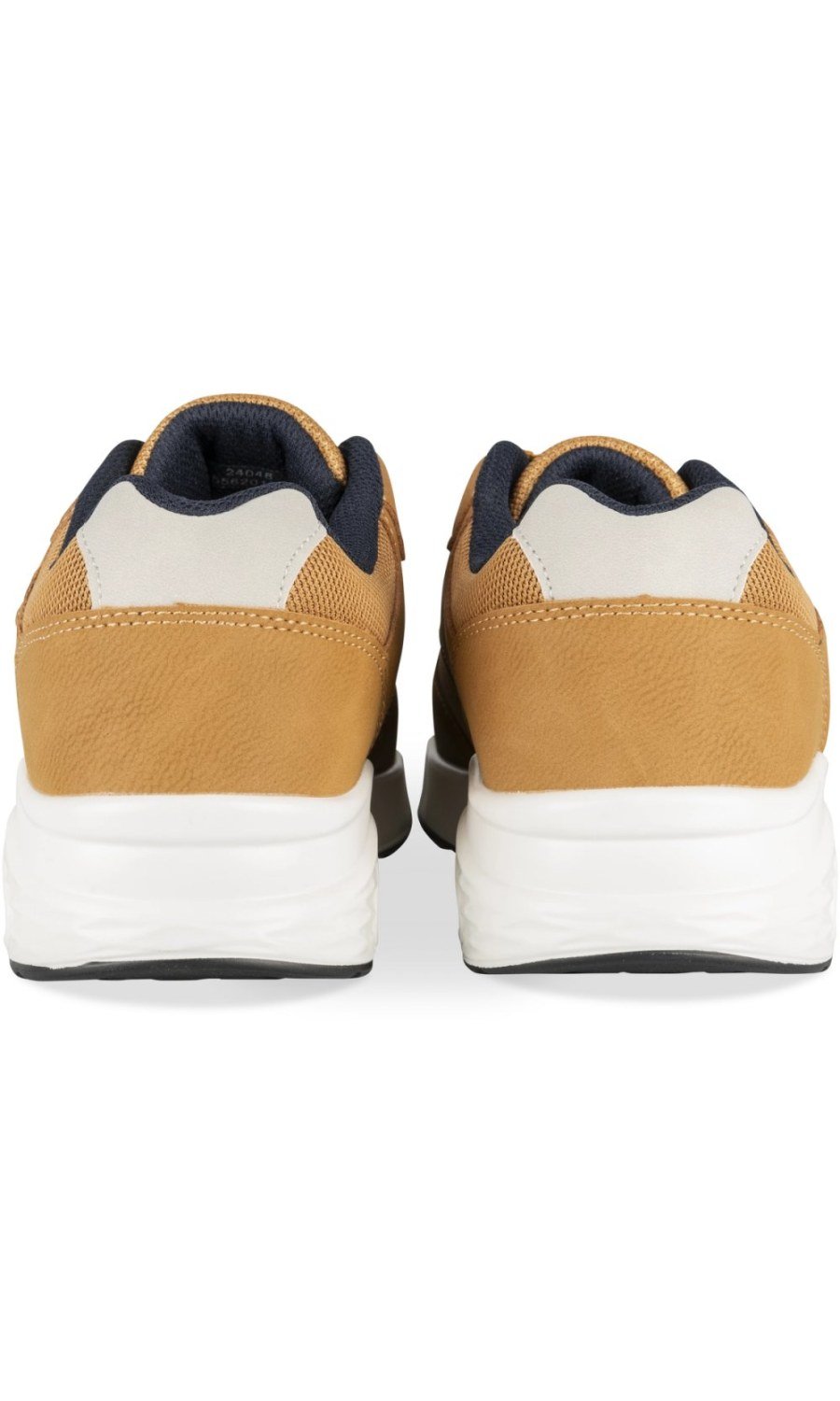 Camel mixed-texture sneakers with air bubble sole