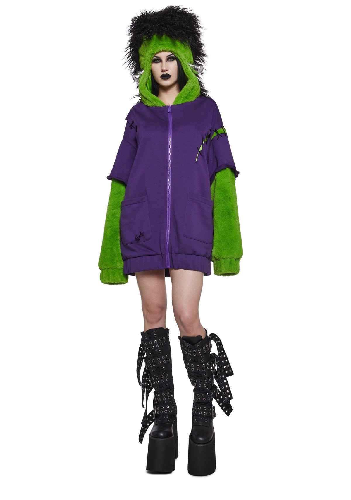 Frankenstein monster oversized hoodie costume
