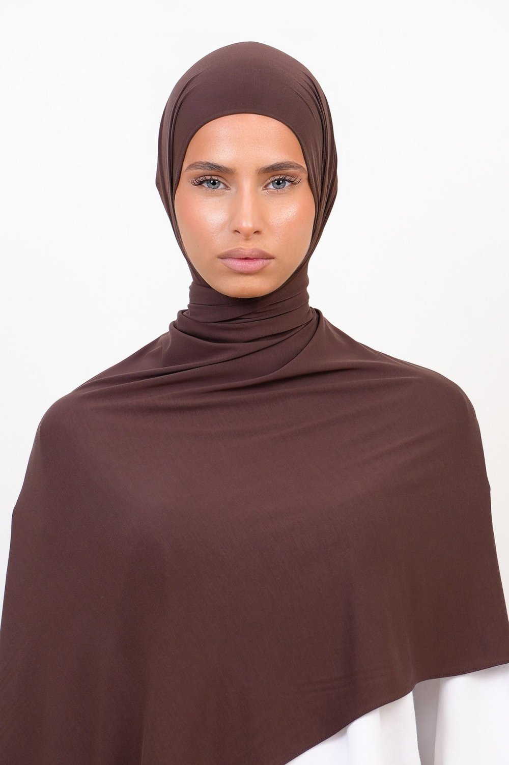 Bamboo jersey hijab - Brown