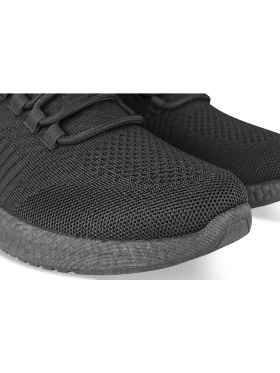 Black ribbed knit sock trainers