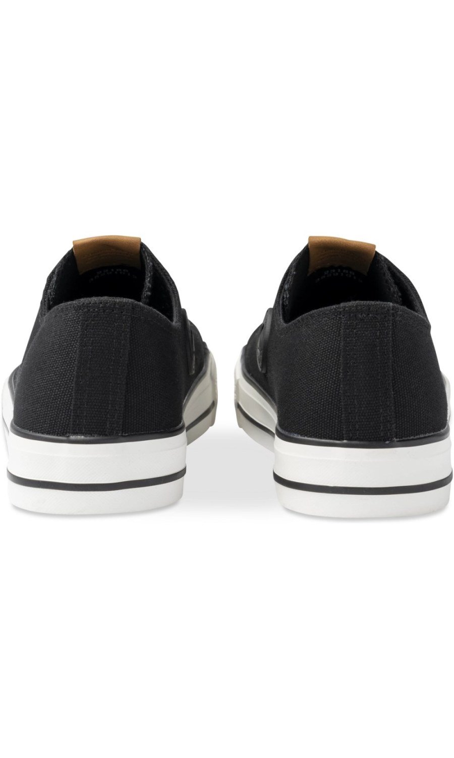Black canvas sneakers with toe cap