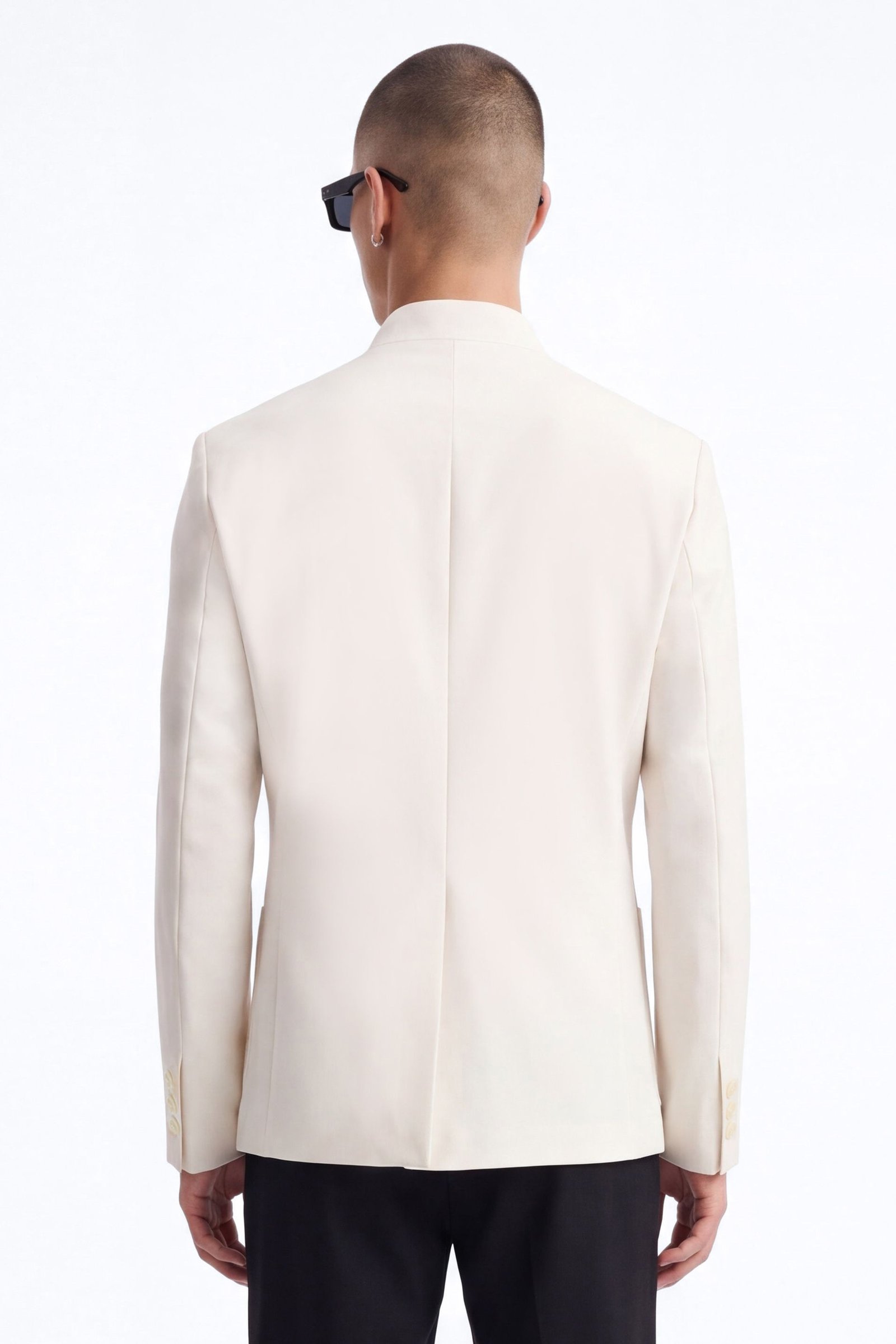 Veste asymétrique b col mao