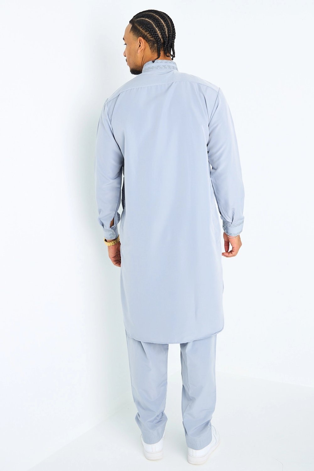 Light grey qamis and trousers set