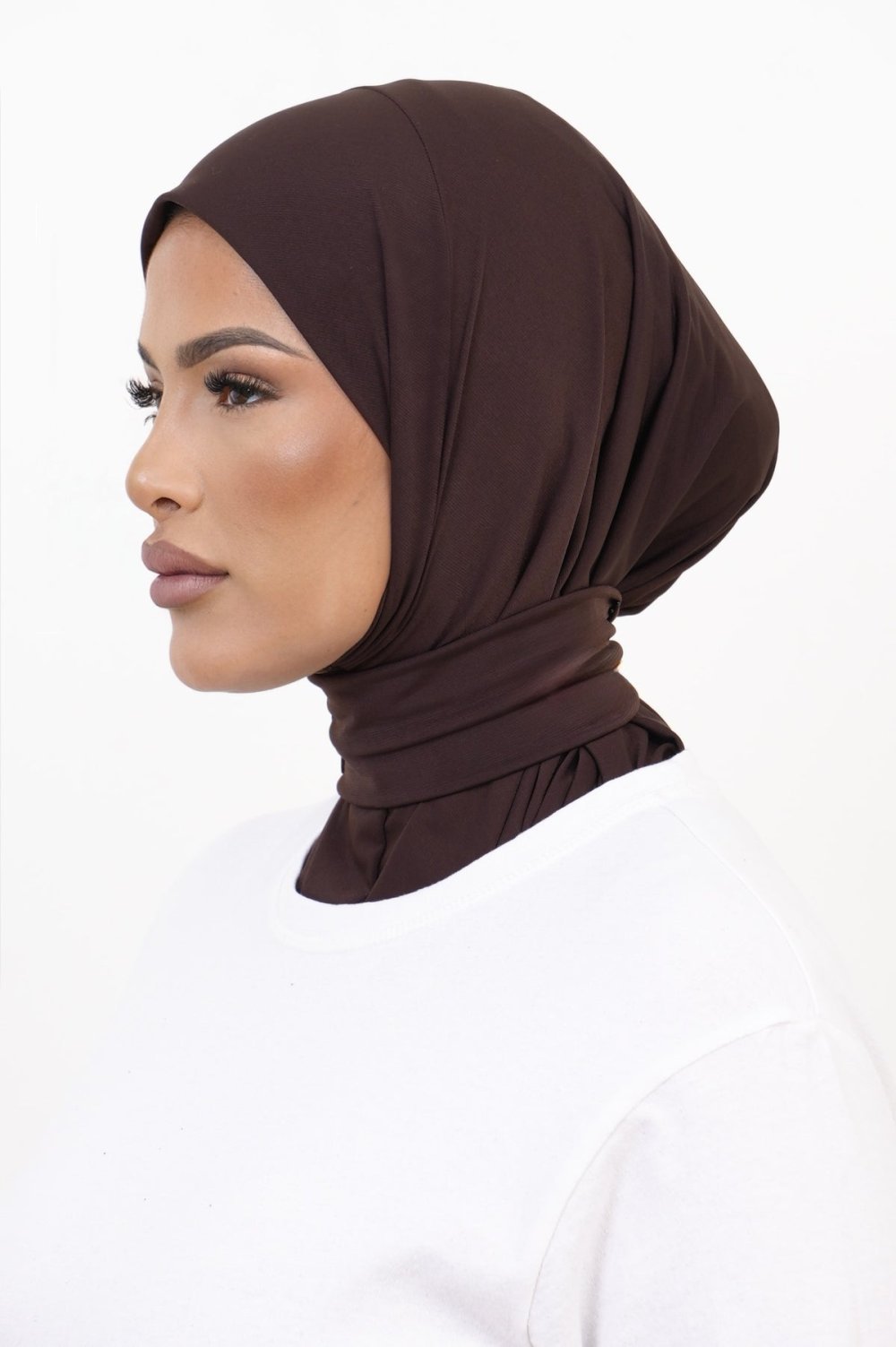 Button-up hijab underscarf - Chocolate
