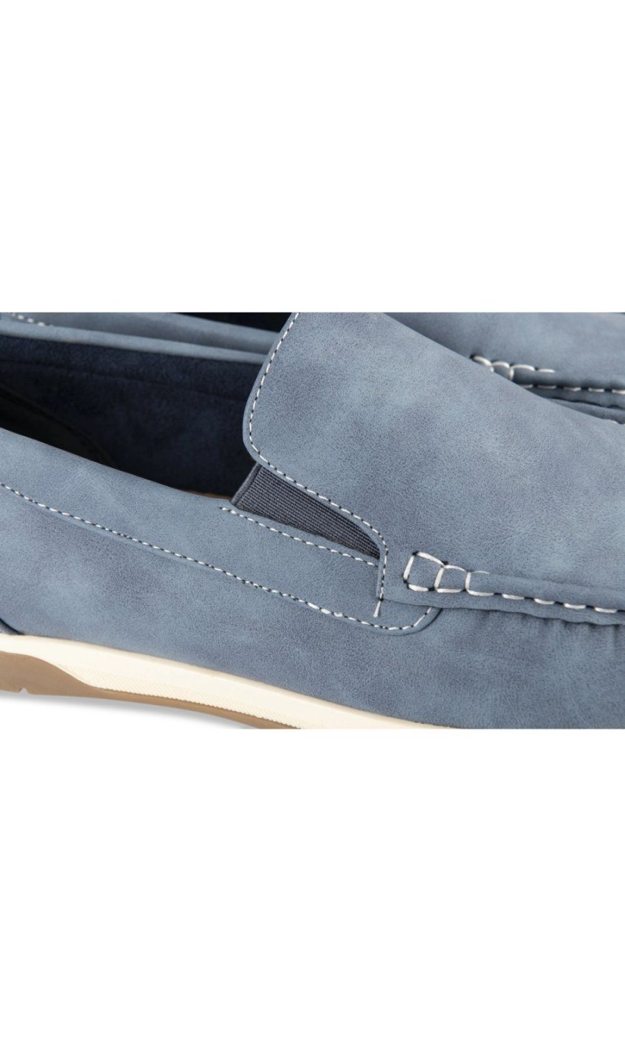 Navy loafers with two-tone sole