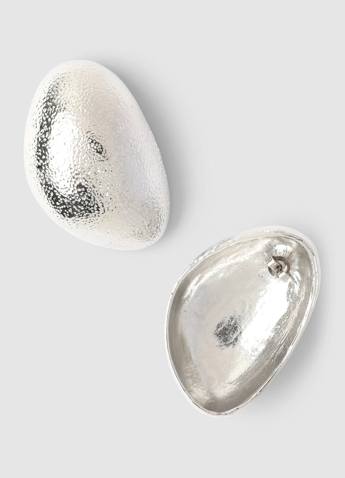 Hammered oval statement earrings