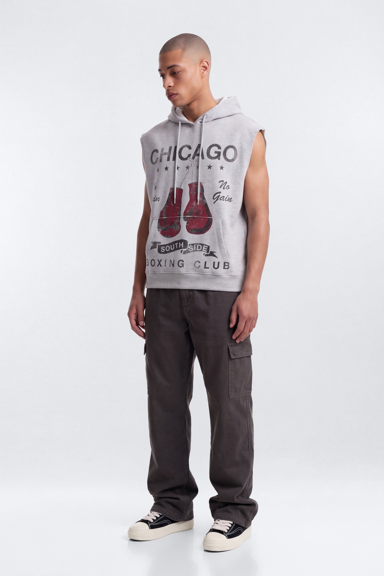 Sweat à capuche sans manches « Chicago Boxing Club »